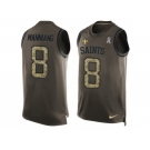 Men's Nike New Orleans Saints #8 Archie Manning Limited Green Salute to Service Tank Top NFL Jersey