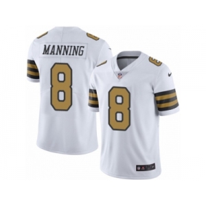 Men's Nike New Orleans Saints #8 Archie Manning Limited White Rush NFL Jersey