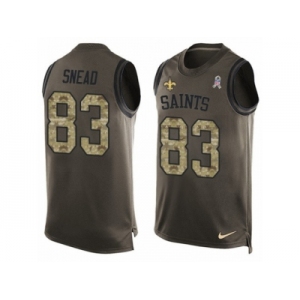 Men's Nike New Orleans Saints #83 Willie Snead Limited Green Salute to Service Tank Top NFL Jersey