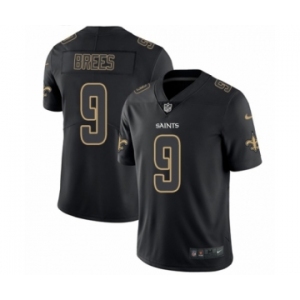 Men's Nike New Orleans Saints #9 Drew Brees Limited Black Rush Impact NFL Jersey