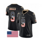 Men's Nike New Orleans Saints #9 Drew Brees Limited Black Rush USA Flag NFL Jersey