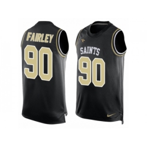 Men's Nike New Orleans Saints #90 Nick Fairley Limited Black Player Name & Number Tank Top NFL Jersey