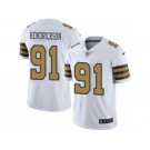 Men's Nike New Orleans Saints #91 Trey Hendrickson Limited White Rush NFL Jersey