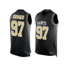 Men's Nike New Orleans Saints #97 Paul Kruger Limited Black Player Name & Number Tank Top NFL Jersey