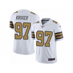 Men's Nike New Orleans Saints #97 Paul Kruger Limited White Rush NFL Jersey