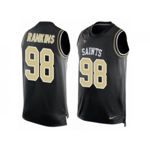 Men's Nike New Orleans Saints #98 Sheldon Rankins Limited Black Player Name & Number Tank Top NFL Jersey