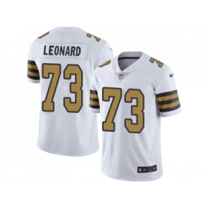 Nike New Orleans Saints #73 Rick Leonard White Men Stitched NFL Limited Rush Jersey