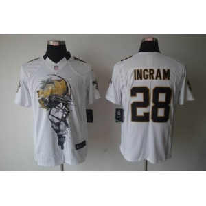 nike nfl jerseys new orleans saints #28 ingram white[helmet tri-blend limited]