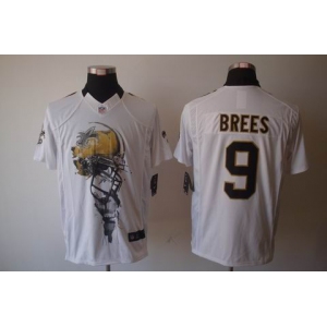 nike nfl jerseys new orleans saints #9 brees white[helmet tri-blend limited]