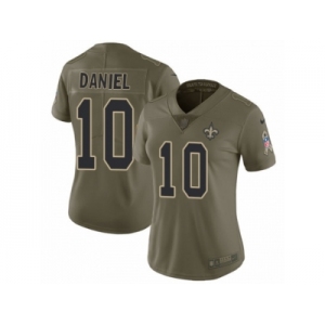 Women Nike New Orleans Saints #10 Chase Daniel Limited Olive 2017 Salute to Service NFL Jersey