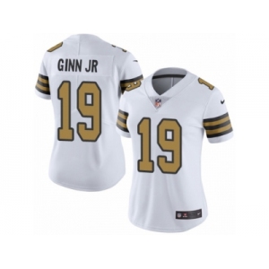 Women Nike New Orleans Saints #19 Ted Ginn Jr Limited White Rush NFL Jersey