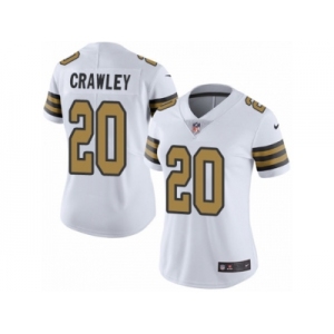 Women Nike New Orleans Saints #20 Ken Crawley Limited White Rush Vapor Untouchable NFL Jersey