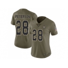 Women Nike New Orleans Saints #28 Adrian Peterson Olive Stitched NFL Limited 2017 Salute to Service Jersey