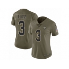 Women Nike New Orleans Saints #3 Will Lutz Limited Olive 2017 Salute to Service NFL Jersey