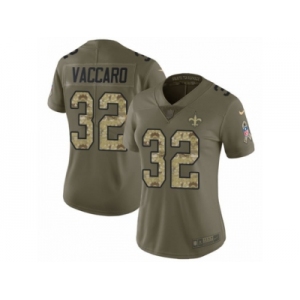 Women Nike New Orleans Saints #32 Kenny Vaccaro Limited Olive Camo 2017 Salute to Service NFL Jersey