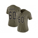 Women Nike New Orleans Saints #60 Max Unger Olive Stitched NFL Limited 2017 Salute to Service Jersey