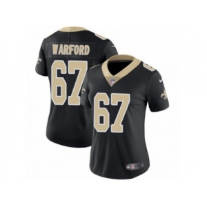 Women Nike New Orleans Saints #67 Larry Warford Black Team Color Vapor Untouchable Limited Player NFL Jersey