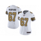 Women Nike New Orleans Saints #67 Larry Warford Limited White Rush Vapor Untouchable NFL Jersey