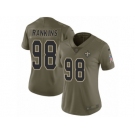 Women Nike New Orleans Saints #98 Sheldon Rankins Limited Olive 2017 Salute to Service NFL Jersey