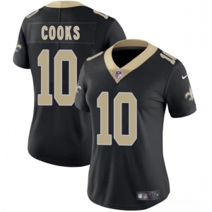 Women's New Orleans Saints #10 Brandin Cooks Black 2025 Vapor Limited Football Stitched Jersey