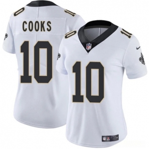 Women's New Orleans Saints #10 Brandin Cooks White 2025 Vapor Limited Football Stitched Jersey