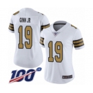 Women's New Orleans Saints #19 Ted Ginn Jr Limited White Rush Vapor Untouchable 100th Season Football Jersey