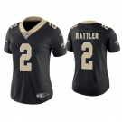 Women's New Orleans Saints #2 Spencer Rattler Black 2025 Vapor Limited Football Stitched Jersey