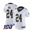 Women's New Orleans Saints #24 Vonn Bell White Vapor Untouchable Limited Player 100th Season Football Jersey