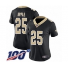 Women's New Orleans Saints #25 Eli Apple Black Team Color Vapor Untouchable Limited Player 100th Season Football Jersey