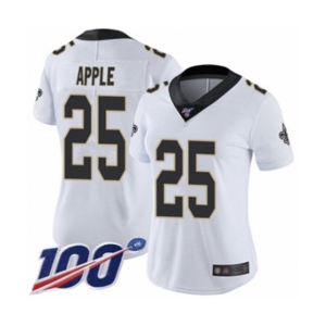 Women's New Orleans Saints #25 Eli Apple White Vapor Untouchable Limited Player 100th Season Football Jersey