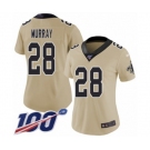 Women's New Orleans Saints #28 Latavius Murray Limited Gold Inverted Legend 100th Season Football Jersey