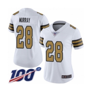 Women's New Orleans Saints #28 Latavius Murray Limited White Rush Vapor Untouchable 100th Season Football Jersey