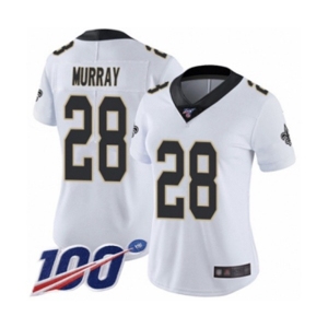 Women's New Orleans Saints #28 Latavius Murray White Vapor Untouchable Limited Player 100th Season Football Jersey