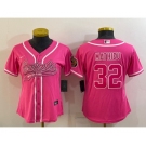 Women's New Orleans Saints #32 Tyrann Mathieu Pink With Patch Cool Base Stitched Baseball Jersey