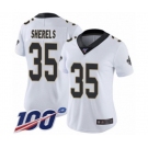 Women's New Orleans Saints #35 Marcus Sherels White Vapor Untouchable Limited Player 100th Season Football Jersey