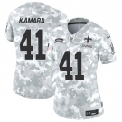 Women's New Orleans Saints #41 Alvin Kamara 2024 F.U.S.E Arctic Camo Salute To Service Limited Stitched Football Jersey