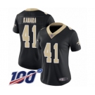 Women's New Orleans Saints #41 Alvin Kamara Black Team Color Vapor Untouchable Limited Player 100th Season Football Jersey