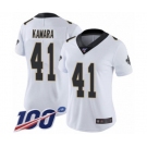 Women's New Orleans Saints #41 Alvin Kamara White Vapor Untouchable Limited Player 100th Season Football Jersey