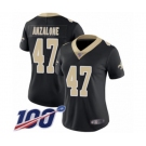 Women's New Orleans Saints #47 Alex Anzalone Black Team Color Vapor Untouchable Limited Player 100th Season Football Jersey