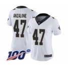 Women's New Orleans Saints #47 Alex Anzalone White Vapor Untouchable Limited Player 100th Season Football Jersey