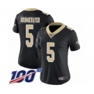 Women's New Orleans Saints #5 Teddy Bridgewater Black Team Color Vapor Untouchable Limited Player 100th Season Football Jersey