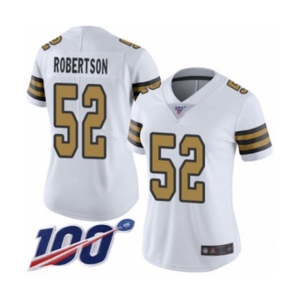 Women's New Orleans Saints #52 Craig Robertson Limited White Rush Vapor Untouchable 100th Season Football Jersey