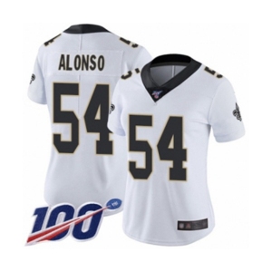 Women's New Orleans Saints #54 Kiko Alonso White Vapor Untouchable Limited Player 100th Season Football Jersey