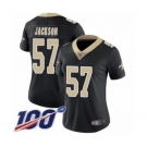 Women's New Orleans Saints #57 Rickey Jackson Black Team Color Vapor Untouchable Limited Player 100th Season Football Jersey