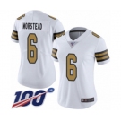 Women's New Orleans Saints #6 Thomas Morstead Limited White Rush Vapor Untouchable 100th Season Football Jersey