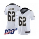 Women's New Orleans Saints #62 Nick Easton White Vapor Untouchable Limited Player 100th Season Football Jersey