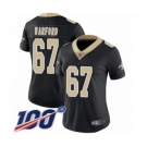 Women's New Orleans Saints #67 Larry Warford Black Team Color Vapor Untouchable Limited Player 100th Season Football Jersey