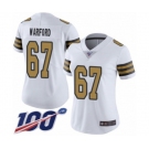 Women's New Orleans Saints #67 Larry Warford Limited White Rush Vapor Untouchable 100th Season Football Jersey