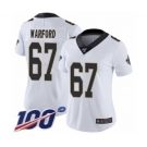 Women's New Orleans Saints #67 Larry Warford White Vapor Untouchable Limited Player 100th Season Football Jersey