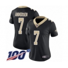 Women's New Orleans Saints #7 Morten Andersen Black Team Color Vapor Untouchable Limited Player 100th Season Football Jersey